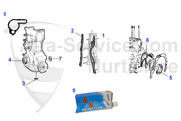 Stirndeckel/Motor hinten