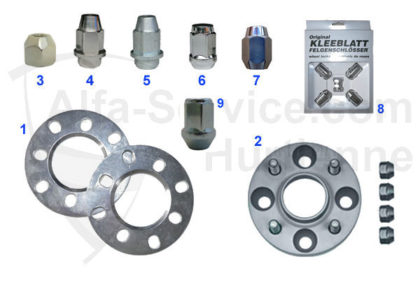 tuercas de rueda/alargadores de