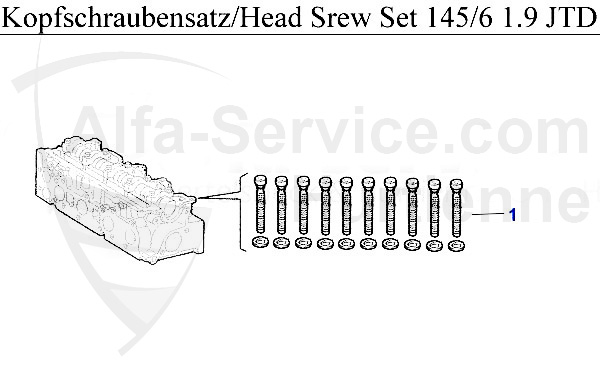 Jeu de goujons culasse 1.9 JTD