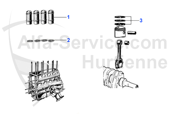 PISTON/LINERS 4-Cyl.