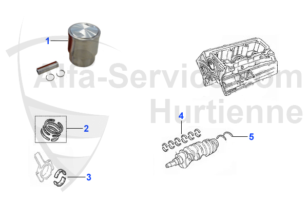 PISTONS/BEARINGS 6-Cyl.