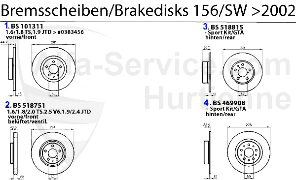 Bremsscheiben Bj. >02