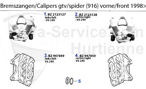 Étriers avant Bj. 98>