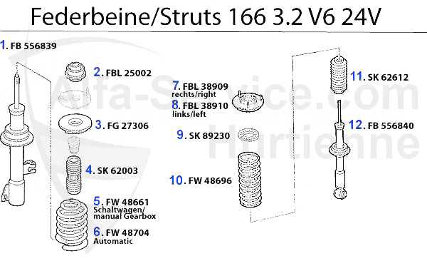 ammortizzatore 3.2 V6 24V