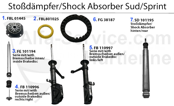 amortiguadores Sud/Sprint