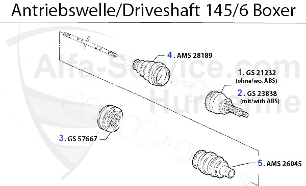 DRIVESHAFT 1.4/1.6/1.7/IE/16V Boxer >199