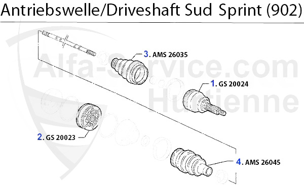 albero di comando Sud/Sprint (902) 1.3/1