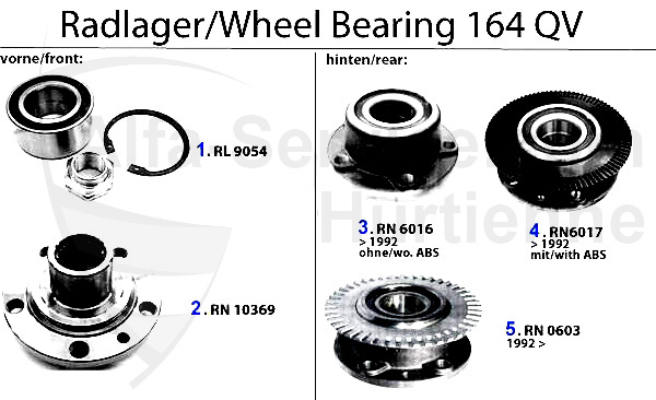 Roulements de roue 3.0 QV 12/24V