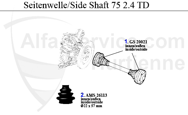 SIDE SHAFT 2.4 TD