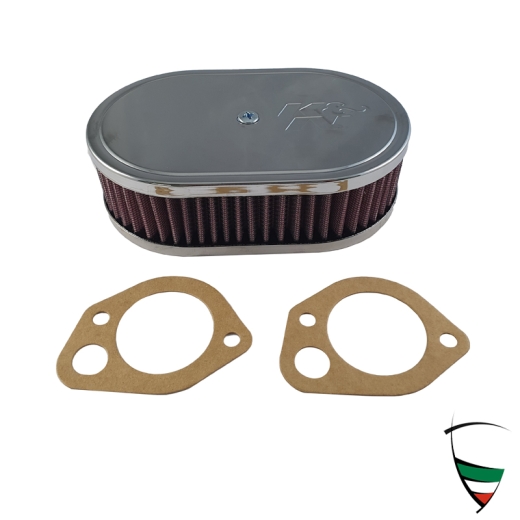 K&N PERFORMANCE AIRFILTER, CHROMED 45mm HIGH