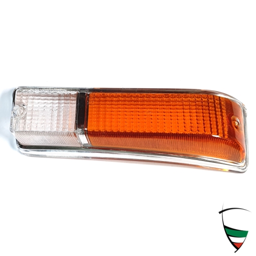 Cabochon Clignotant avant, Gauche blanc / orange 70-77