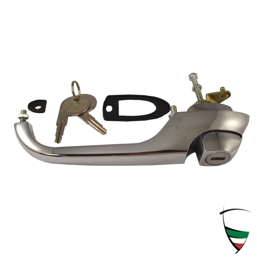 Türgriff außen Rundheck Spider und frühe Fastback Modelle, rechts, inkl. Schloss und Türgriffunterlagen Türgriff außen Rundheck Spider und frühe Fastback Modelle, rechts, inkl. Schloss und Türgriffunterlagen