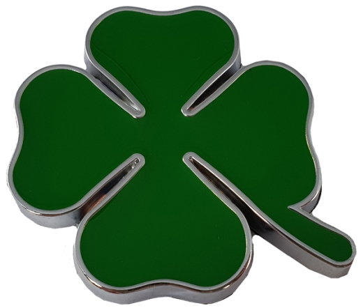 Cartel modelo Shamrock verde 53x53mm bordes plata