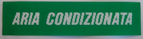 Aufkleber "Aria Condizionata" Spiegelschrift, von innen zu kleben