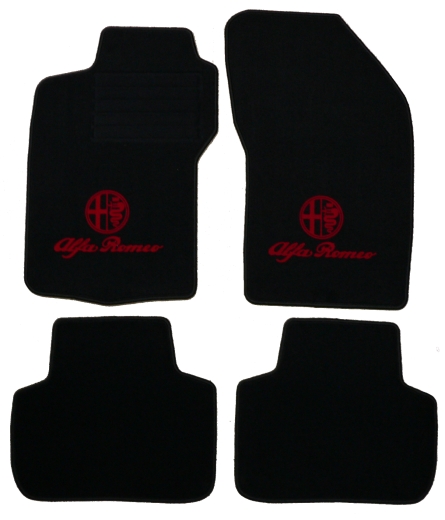 Fußmatten 147 schwarz/rotes Emblem Tuftvelour,gekettelt,Rückenbeschich tung:Latex-Feinprägung