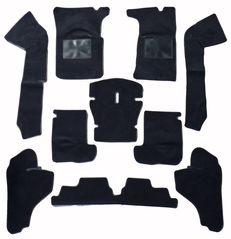 Jeu de moquette Spider 90 noir 10 pcs