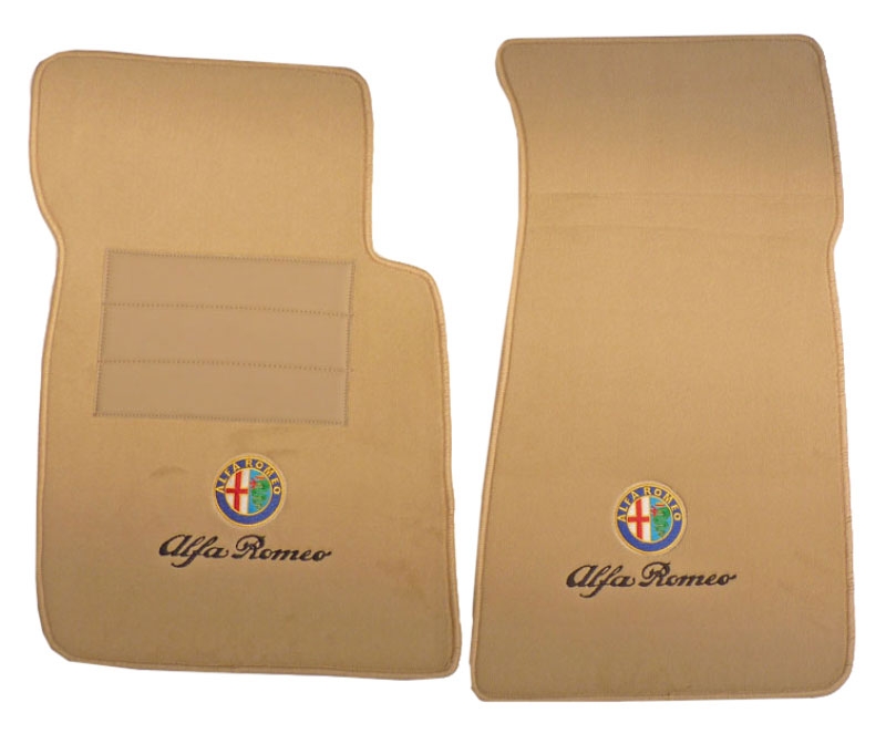 alfombrillas, juego de 2, Spider (beige con emblema negro)