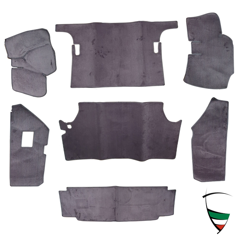 Kofferraumteppich Berlina 1750-2000 68-72 Satz Komplett Anthrazit/Grau, Velours