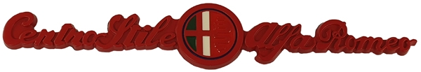Schriftzug CentroStile-AlfaRomeo rot seitlich 140x23mm Paar 2 Stück