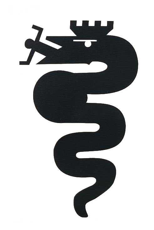 Aufkleber Alfa Schlange schw. 140mm