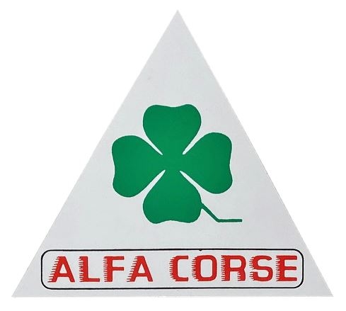 Aufkleber Alfa Corse Dreieck mit Kleeblatt ca.75x75x75mm