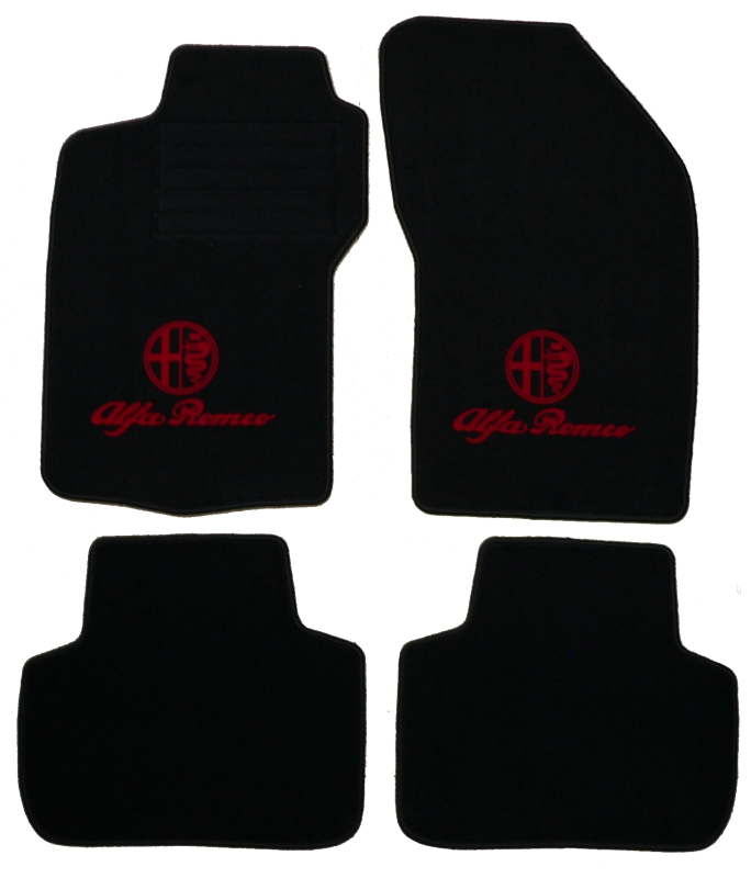 Fußmatten 147 schwarz/rotes Emblem Tuftvelour,gekettelt,Rückenbeschich tung:Latex-Feinprägung mit Original Befestigung