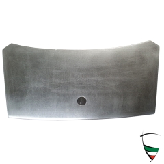 Couvercle malle aluminium, avec relief pour emblème