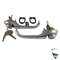 OUTER DOOR HANDLE SET left + right roundtail Spider and early Fastback Spider including door lock cylinders and gaskets
